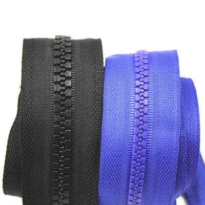 China Plastic Zipper Custom 3# 5# Open End Double Open End Close End Long Chain Wholesale Factory Plastic Zippers for sale