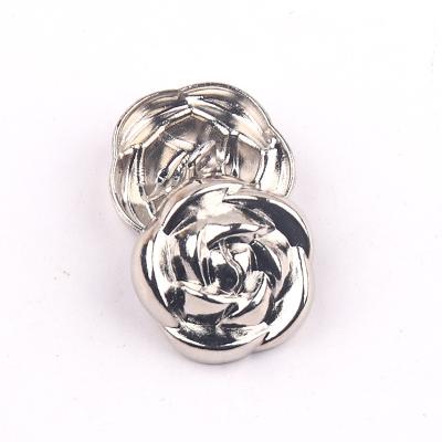 China Rose shape  Brass Metal Fancy Logo Sewing Hook Buttons For Clothes Coat for sale