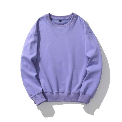 China Anti-wrinkle plain cotton sweatshirt women thick baseball toptan emboss crewneck sweatshirt pullover for sale