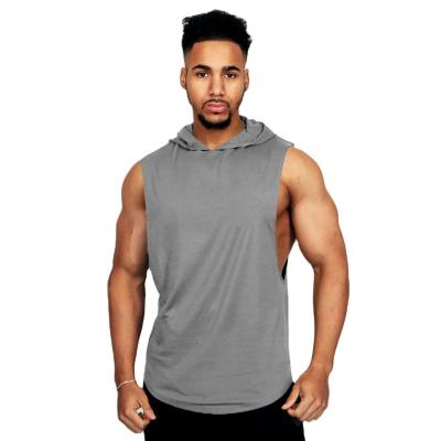 China Breathable Gym Sleeveless Hooded Vest Fitness Limited Time Offer Hooded Tank Top For Man for sale