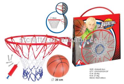 China Steel Metal Ring Basket Ball Game Set With Ball And Pump For Kids Factory for sale