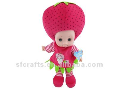 China Electronic Toy Cute 18 Inch Sound Control Stuffed Soft Strawberry Baby - Doll With Music for sale