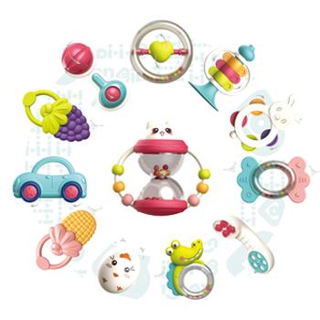 China Wholesale High Quality Musical Toy 12PCS ABS 12PCS Baby Toys Gift Set Newborn Baby Rattle Toys Plastic Rattle Toys With CPC for sale