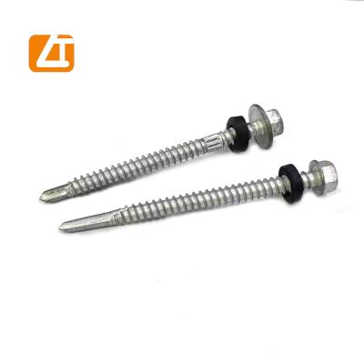 China HEX Dacromet Self Drilling Hex Head Screws With Rubber Washer for sale