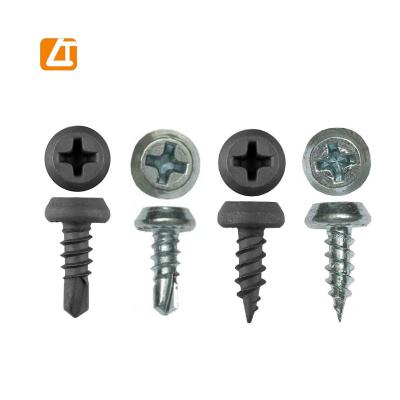 China Framing Pan Head Black Phosphated Phillips Carbon Steel Pan Head Screw Self-Drilling Frame Tapping Screw for sale