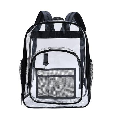 China Amazon Waterproof Hot Selling Clear Backpack See Student Bookbag Heavy Duty Transparent PVC Backpack for sale