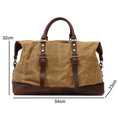 China Vintage Waterproof Fleece Overnight Weekend Bag Waxed Canvas Bag for sale