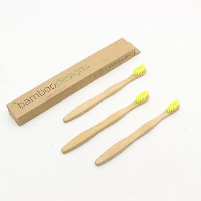 China Custom Eco Kid Child Bamboo Toothbrush Logo Eco Friendly Travel Natural for sale