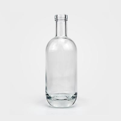 China Gift & Craft Wholesale Price 750Ml Fashion Logo Empty Glass Liquor Bottle Creative Custom Vodka Bottle for sale