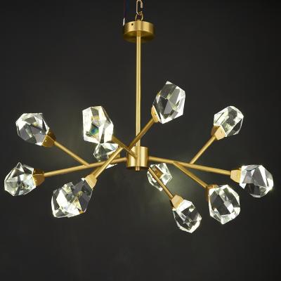 China Post Modern Decoration Gold Light Chandelier Copper Crystal Lamp for sale