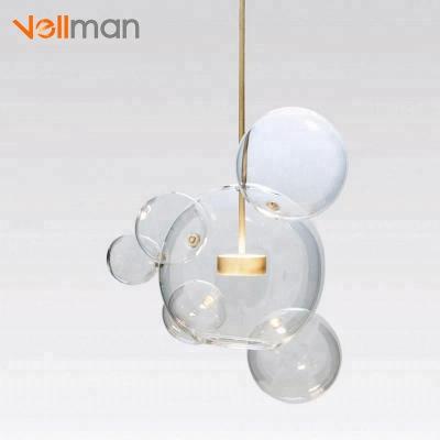 China Post Modern Creative Glass Chandelier Designer Metal Vellman LED Pendant Lighting For Dining Room for sale