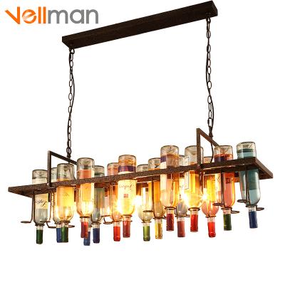 China Industrial Farmhouse Vintage Bar Interior Hanging Pendant Lamp Wine Glass Colored Pendant Lights for sale