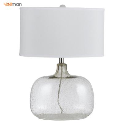 China OEM & ODM Service Offered European Table Lamp Modern Glass Fabric LED E27 Bulb Metal Coffee Table Lamp For Living Room for sale