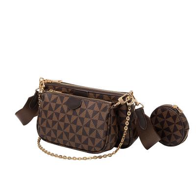 China Lady Hot 3 Pieces Set Luxury Elegant Ladies Brand Sling Waist Bag Windmill Model Famous Designer Famous Handbag For Women Good Quality for sale