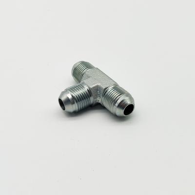 China Bsp orfs metric jic tee Q235b Zhuji factory carbon steel hydraulic adapters NPT for sale