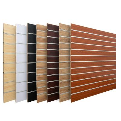 China 4*8 MDF Board Board Melamine Wall Panel Moisture Proof 18mm Laminated Cheap Slotted Laminated Board for sale