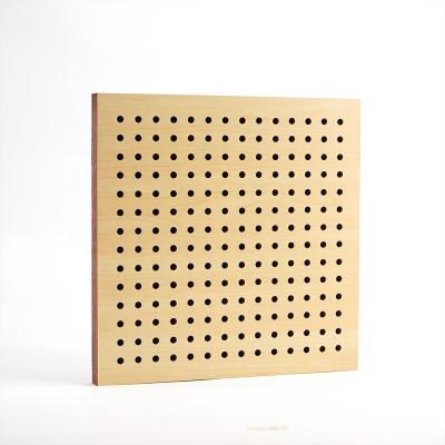 China Sound Absorption Solid Wood Fireproof Acoustic Panels Highly Efficient Fireproof MDF Perforated Board Wood Acoustic Panel for sale