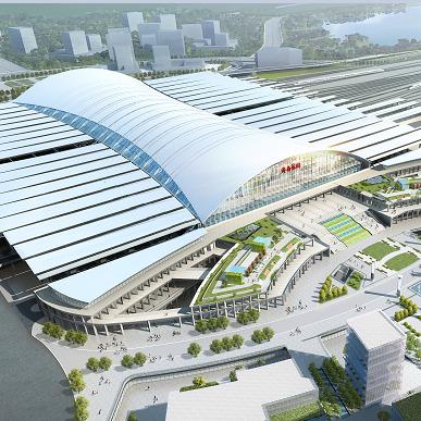 China Modern railway hub building design for transportation junction design with also railway bus station and metro station together for sale