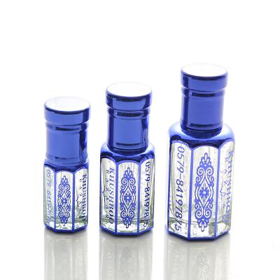 China China wholesale 3,6,12ml stick inside portable octagonal oil essence oud travel shape perfume bottle transparent crystal for sale