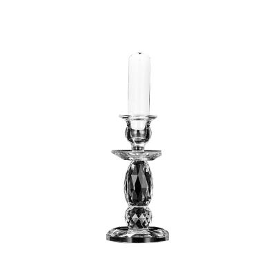 China Europe Supply Modern Tall Crystal Candlestick Holder For Home Decor Clear Crystal Candlestick for sale