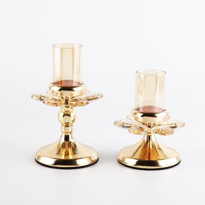 China European Metal Crystal Candlesticks Candle Holder Wholesale Home Decoration Factory Office Cafes Hotel Style Wedding for sale