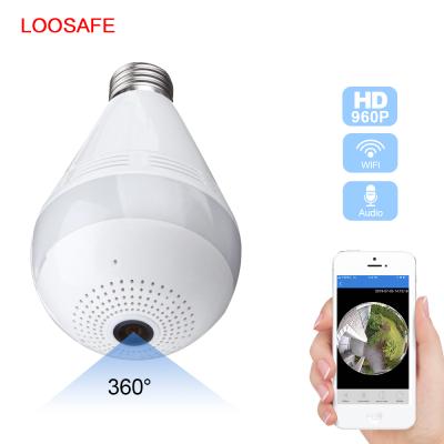 China 960P Wifi Bulb Camera V380 APP Panoramic Surveillance Camera 2-Way Audio Wireless LED Bulb Camera With Alarm Voice for sale