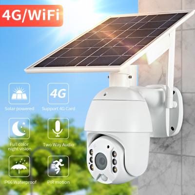 China LOOSAFE Solar Panel Powered Security Camera 1080P Full Color Night Vision Mini Outdoor PTZ Battery 4G Camera for sale