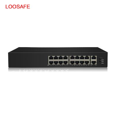 중국 LOOSAFE 16 port IP Camera Network Switch remote control POE power supply monitoring switch 250 meters 48V 판매용