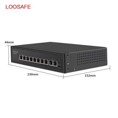 중국 LOOSAFE 120W 8 Port IP Camera Network Switch 10/100Mbps POE 48V power Ethernet  8 port 판매용