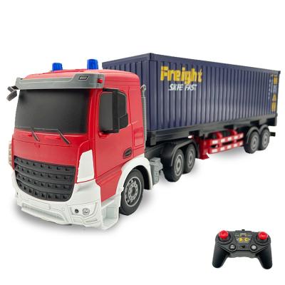 China High Simulation 1/24 Large Rc Container Transport Truck And Trailer Detachable Remote Control Semi Truck for sale