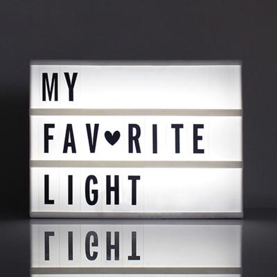 China Creative Decoration A6 Cinema LED Porch Advertising Or Porch Light Up Letter Cinema Symbol Sign Box Lightbox Message Table Party Wedding LED Lamp Home Decor for sale