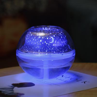 China Ultrasonic Household Air Humidifier Usb Diffuse Led Night Projector Lamp Glass Fog For Home for sale