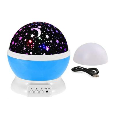 China JUNFEI Room Night Light Moon Lamp Star Light Rotating Romantic 4 LED Projector Bulbs For Children Kids Bedroom for sale