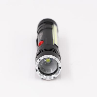 China Custom Logo Heavy Duty 1*18650 3*AAA Aluminum Linternas Waterproof And Drop Led Torch Light 500 Lumen Led Rechargeable Instant Light Flashlight for sale