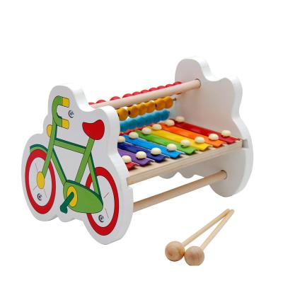 China Educational Children Toys Wooden Children's Educational Toys Bike Shape Abacus Wooden Xylophone Toys for sale