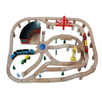 China Slot Toy Educational Play Railway DIY Collect Set Wooden Train Track Toy for sale