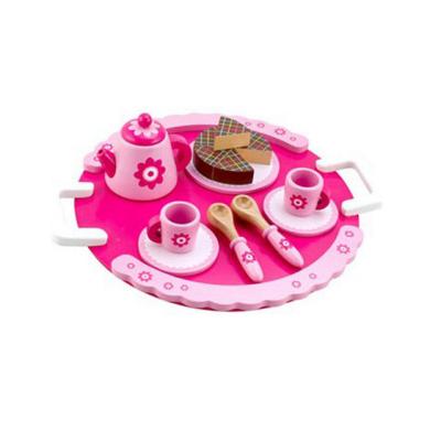 China High Quality Wooden Pretend Toy Mini Cake Cutting Kitchen Play Set for sale