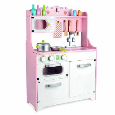 China Children's Toys Custom Simulation Large Educational Cooking Wooden Kitchen Pretend Play Toy for sale