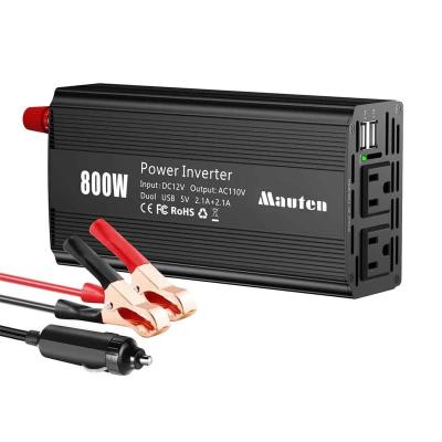 China Car Power Inverter 800W 12V DC to 110V 220V AC Modified Sine Wave with Dual 2.1A USB and AC Outlet 19*9.8*5.3cm for sale