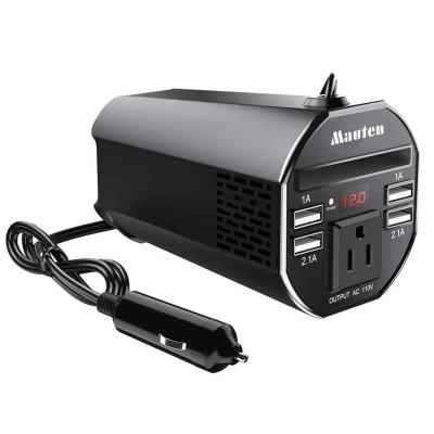 China Hot Sale Amazon Car Cup Type Inverter 150W Modified Sine Wave With DC 12V To AC 110V USB Battery Charger For Car 11.7*7.7*7.7cm for sale