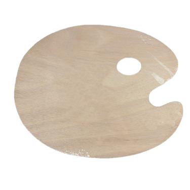 China Wooden Pallet Oil Painting Oval Wooden Pallet Oval Smooth With Thumb Hole Tray for sale