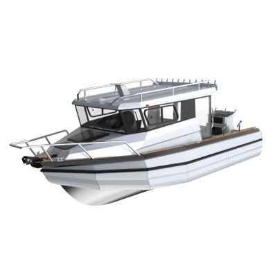 China Safety 25ft Saltwater Cabin Aluminum Boats Pilot Fishing Boat for sale