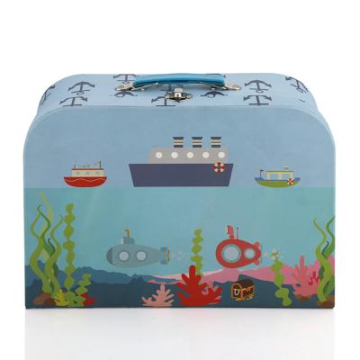 China Small Recyclable Kids Cardboard Travel Box Suitcase Small Children Cardboard Travel Box Suitcase for sale