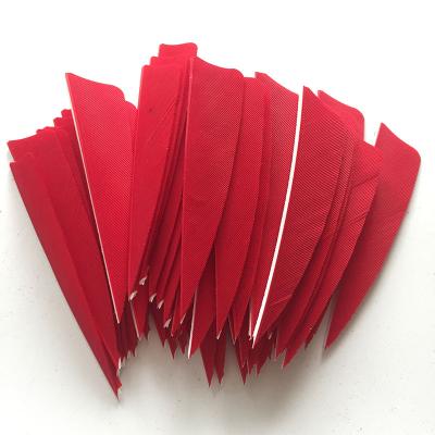 China Straight Feather Fletching of Wing Archery Arrows Feathers Turkey Straight Red Wing For Hunting Arrows 3 Inch Shield Accessories for sale