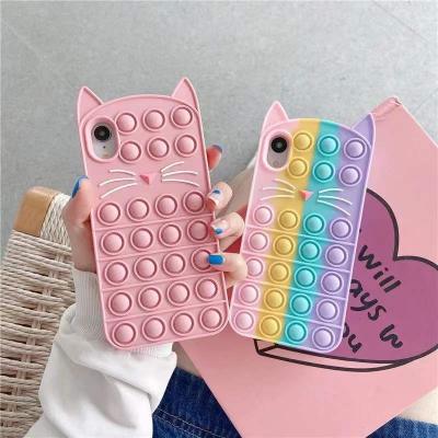 China Kitty Style Rainbow Phone Case 13 Shockproof Case 13 or 12 Max Pro Silicone Phone Case for sale