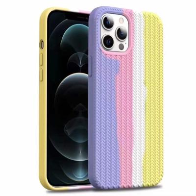 China Shockproof Rainbow Colors Cell Phone Case Liquid Silicone Custom Phone Case For iPhone 12 13 for sale