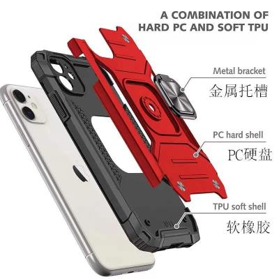 China Waterproof Iphone 12 Pro Max Mobile Phone Case Support Armor Style With Ring Buckle for sale