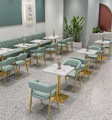 China 2022 modern fashion cafe furniture cafe restaurant tables and chairs table marble sets for restaurant for sale