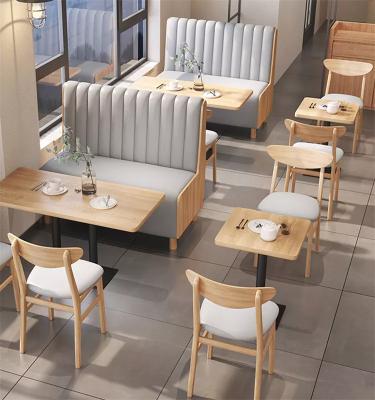 China Modern Customize Restaurant Furniture Indoor Wood Restaurant Furniture Luxury Booths Seating Table Chairs Set for sale