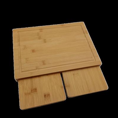 China Best Selling Multi Use Viable 3 in 1 Bamboo Wood Cutting Boards Set with Flexible Trays High Quality Cutting Plates for sale